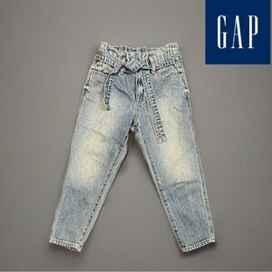 Gap Denim Toddler size 6 Mom Jeans with tie belt light wash